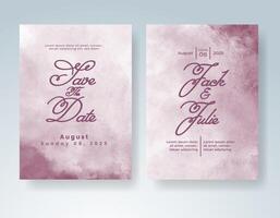 Wedding invitation with abstract watercolor background vector