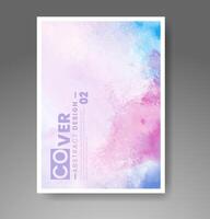 Cards with watercolor background. Design for your cover, date, postcard, banner, logo. vector