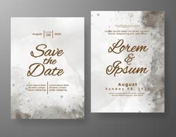 Wedding invitation with abstract watercolor background vector