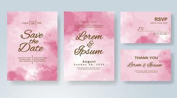 Wedding invitation with abstract watercolor background vector