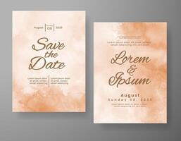 Wedding invitation with abstract watercolor background vector