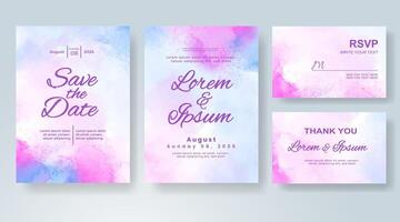 Wedding invitation with abstract watercolor background vector