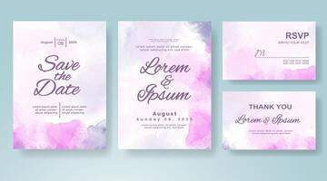 Wedding invitation with abstract watercolor background vector