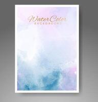 Cards with watercolor background. Design for your cover, date, postcard, banner, logo. vector