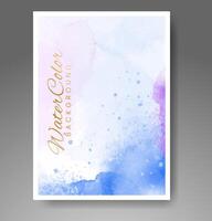 Cards with watercolor background. Design for your cover, date, postcard, banner, logo. vector