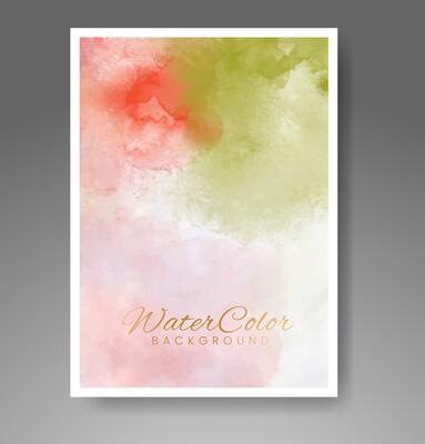 Cover template with watercolor background. Design for your cover, date, postcard, banner, logo.