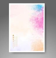 Cover template with watercolor background. Design for your cover, date, postcard, banner, logo. vector