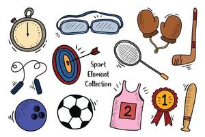 Cute Sports Sketch Element Collection vector