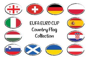 eufa euro taza país bandera pegatina vector