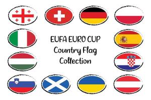 Eufa Euro Cup Country Flag Sticker vector