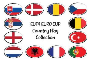 eufa euro taza país bandera pegatina vector