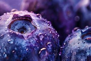 Macro shot of blueberry texture, abstract close up focusing on the natural patterns photo