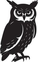 Owl Silhouette Illustration White Background vector