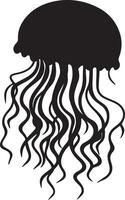 Jellyfish Silhouette Illustration White Background vector