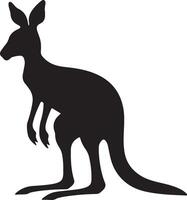 Kangaroo Silhouette Illustration White Background vector