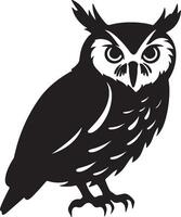 Owl Silhouette Illustration White Background vector