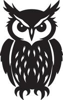 Owl Silhouette Illustration White Background vector