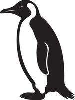 Penguin Silhouette Illustration White Background vector