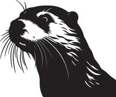 Otter Silhouette Illustration White Background vector