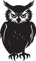 Owl Silhouette Illustration White Background vector