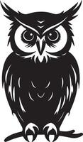 Owl Silhouette Illustration White Background vector