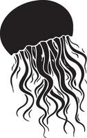 Jellyfish Silhouette Illustration White Background vector