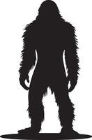 Bigfoot Silhouette Illustration White Background vector