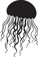 Jellyfish Silhouette Illustration White Background vector