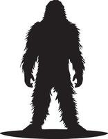 Bigfoot Silhouette Illustration White Background vector