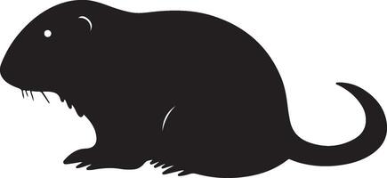 Mole Silhouette Illustration White Background vector