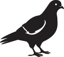 Pigeon Silhouette Illustration White Background vector