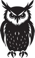 Owl Silhouette Illustration White Background vector