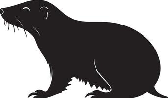 Mole Silhouette Illustration White Background vector