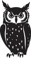 Owl Silhouette Illustration White Background vector