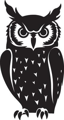 Owl Silhouette Illustration White Background