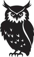 Owl Silhouette Illustration White Background vector