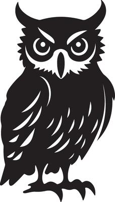 Owl Silhouette Illustration White Background