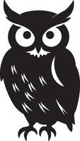 Owl Silhouette Illustration White Background vector