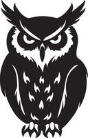 Owl Silhouette Illustration White Background vector