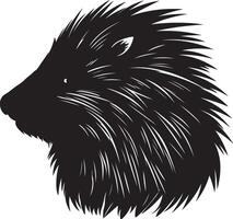 Porcupine Silhouette Illustration White Background vector