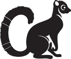 Lemur Silhouette Illustration White Background vector