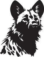 Hyena Silhouette Illustration White Background vector