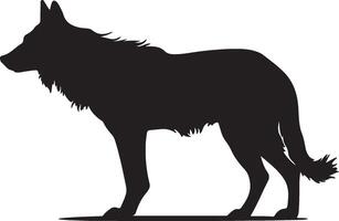 Hyena Silhouette Illustration White Background vector