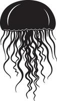 Jellyfish Silhouette Illustration White Background vector
