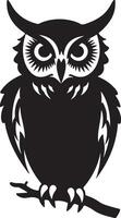 Owl Silhouette Illustration White Background vector