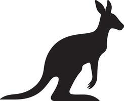 Kangaroo Silhouette Illustration White Background vector