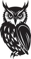 Owl Silhouette Illustration White Background vector