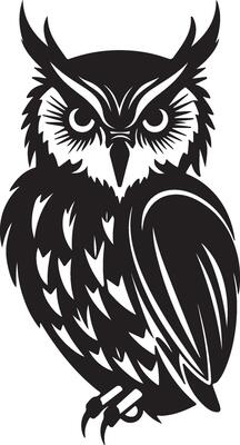 Owl Silhouette Illustration White Background