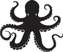 Octopus Silhouette Illustration White Background vector