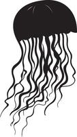 Jellyfish Silhouette Illustration White Background vector